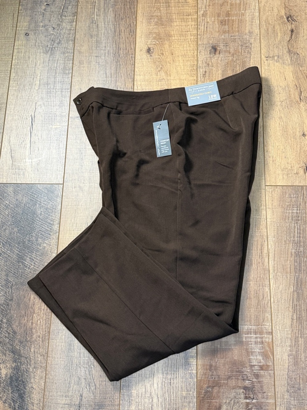 CJ Banks The Downtown Pant Brown Moderately Curvy Trouser Leg Pants Slacks NWT